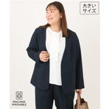 ネイビー | 【大きいサイズ 洗える セットアップ対応 | eur3