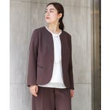 ダークブラウン(87) | メランジドライノーカラージャケット | eur3