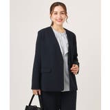 【大きいサイズ/11号サイズあり】カットジョーゼットノーカラージャケット | eur3 | 詳細画像2