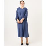 ブルー(55) | 【大きいサイズ/11号サイズあり】レーススリーブドレス | eur3