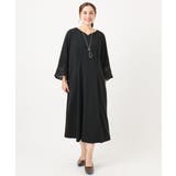 ブラック(94) | 【大きいサイズ/11号サイズあり】レーススリーブドレス | eur3