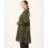 【大きいサイズ】レースコンビシャツチュニック | eur3 | 詳細画像2 