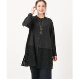 ブラック(94) | 【大きいサイズ】レースコンビシャツチュニック | eur3