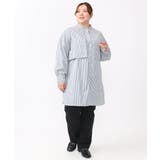 【大きいサイズ/soso×eur3】ケープ風ストライプシャツ | eur3 | 詳細画像11 