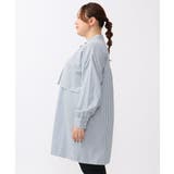 【大きいサイズ/soso×eur3】ケープ風ストライプシャツ | eur3 | 詳細画像4 
