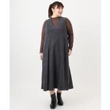 ダークグレー(93) | 【大きいサイズ】コーデュロイジャンパースカート | eur3