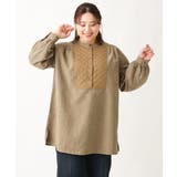 【大きいサイズ/soso×eur3】キルト切り替えチュニックブラウス | eur3 | 詳細画像3