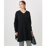 ブラック(94) | 【大きいサイズ】Vネックニットチュニック | eur3