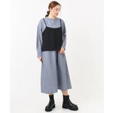 ネイビー(57) | 【大きいサイズ】ビスチェ×シャツワンピースセット | eur3