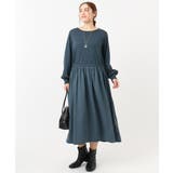 【大きいサイズ】シャーリングコンビワンピース | eur3 | 詳細画像1