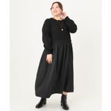 【大きいサイズ】シャーリングコンビワンピース | eur3 | 詳細画像18