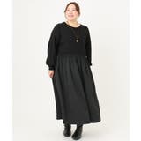 【大きいサイズ】シャーリングコンビワンピース | eur3 | 詳細画像19