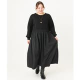 【大きいサイズ】シャーリングコンビワンピース | eur3 | 詳細画像20