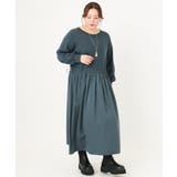 【大きいサイズ】シャーリングコンビワンピース | eur3 | 詳細画像6