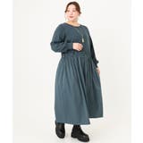 【大きいサイズ】シャーリングコンビワンピース | eur3 | 詳細画像7