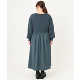 【大きいサイズ】シャーリングコンビワンピース | eur3 | 詳細画像9