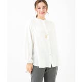 ホワイト(90) | 【大きいサイズ】ポーラバンドカラーチュニック | eur3