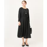 ブラック(94) | 【大きいサイズ】フロントプリーツワンピース | eur3