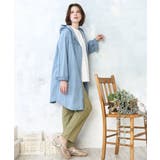 【大きいサイズ】デニムフーディ―シャツチュニック | eur3 | 詳細画像4 