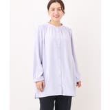 ラベンダー(60) | 【大きいサイズ】2WAYポーラバンドカラーブラウス | eur3