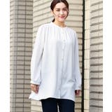 ホワイト(90) | 【大きいサイズ】2WAYポーラバンドカラーブラウス | eur3