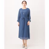 ブルー(55) | 【大きいサイズ/11号サイズあり】サイドプリーツワンピース | eur3