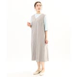 グレー(92) | 【大きいサイズ/2WAY】Vネックワンピース | eur3