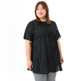 ブラック | 【大きいサイズ】ハシゴレースチュニック | eur3