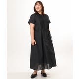 ブラック | 【大きいサイズ/a.v.v×eur3】ピンタックワンピース | eur3