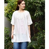 ホワイト(90) | 【大きいサイズ】インド刺繍チュニック | eur3