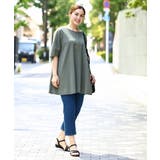 【大きいサイズ/接触冷感】カノコバックフレアチュニック | eur3 | 詳細画像3 