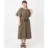 カーキ(36) | 【大きいサイズ】ヴィンテージポプリンワンピース | eur3