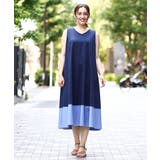 【大きいサイズ】バイカラーノースリーブワンピース | eur3 | 詳細画像2 