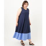 【大きいサイズ】バイカラーノースリーブワンピース | eur3 | 詳細画像6 