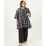 【大きいサイズ】シアーチェックシャツチュニック | eur3 | 詳細画像15 
