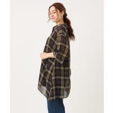 【大きいサイズ】シアーチェックシャツチュニック | eur3 | 詳細画像16 