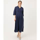 ネイビー(57) | 【大きいサイズ/LAVEANGE×eur3】タックワンピース | eur3