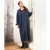ネイビー(57) | 【大きいサイズ】ロングシャツワンピース | eur3