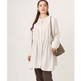 アイボリー(80) | 【大きいサイズ】サテンギャザーチュニック | eur3