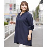 ネイビー(57)販売しない | 【大きいサイズ】フリルネックチュニック | eur3