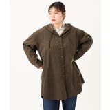 【大きいサイズ】コーデュロイフーディーシャツチュニック | eur3 | 詳細画像7 