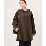 ダークブラウン(87) | 【大きいサイズ】コーデュロイフーディーシャツチュニック | eur3