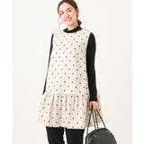 【大きいサイズ】フロッキードットペプラムチュニック | eur3 | 詳細画像1