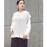 グレージュ(89) | 【大きいサイズ/a.v.v×eur3】ラメニットベスト×ブラウスセット | eur3