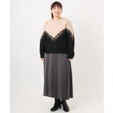 【大きいサイズ/LAVEANGE×eur3】レースバイカラーニット | eur3 | 詳細画像14 