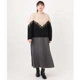 【大きいサイズ/LAVEANGE×eur3】レースバイカラーニット | eur3 | 詳細画像15 