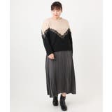 【大きいサイズ/LAVEANGE×eur3】レースバイカラーニット | eur3 | 詳細画像16 