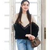 ベージュ(82) | 【大きいサイズ/LAVEANGE×eur3】レースバイカラーニット | eur3