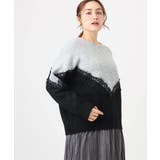 ライトグレー(91) | 【大きいサイズ/LAVEANGE×eur3】レースバイカラーニット | eur3