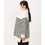 【大きいサイズ】パネルボーダーサイドスリットニット | eur3 | 詳細画像13 